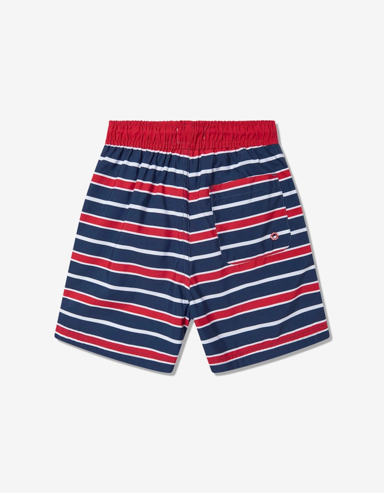 Boys Striped Beach Shorts in Red (UPF50+)