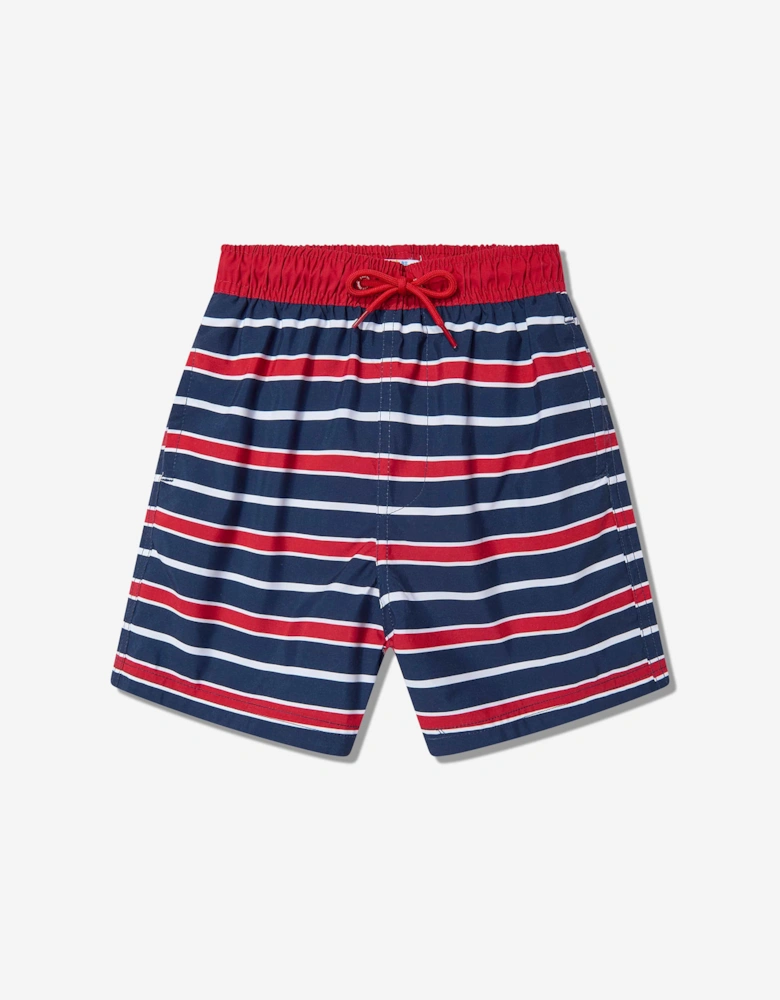 Boys Striped Beach Shorts in Red (UPF50+)