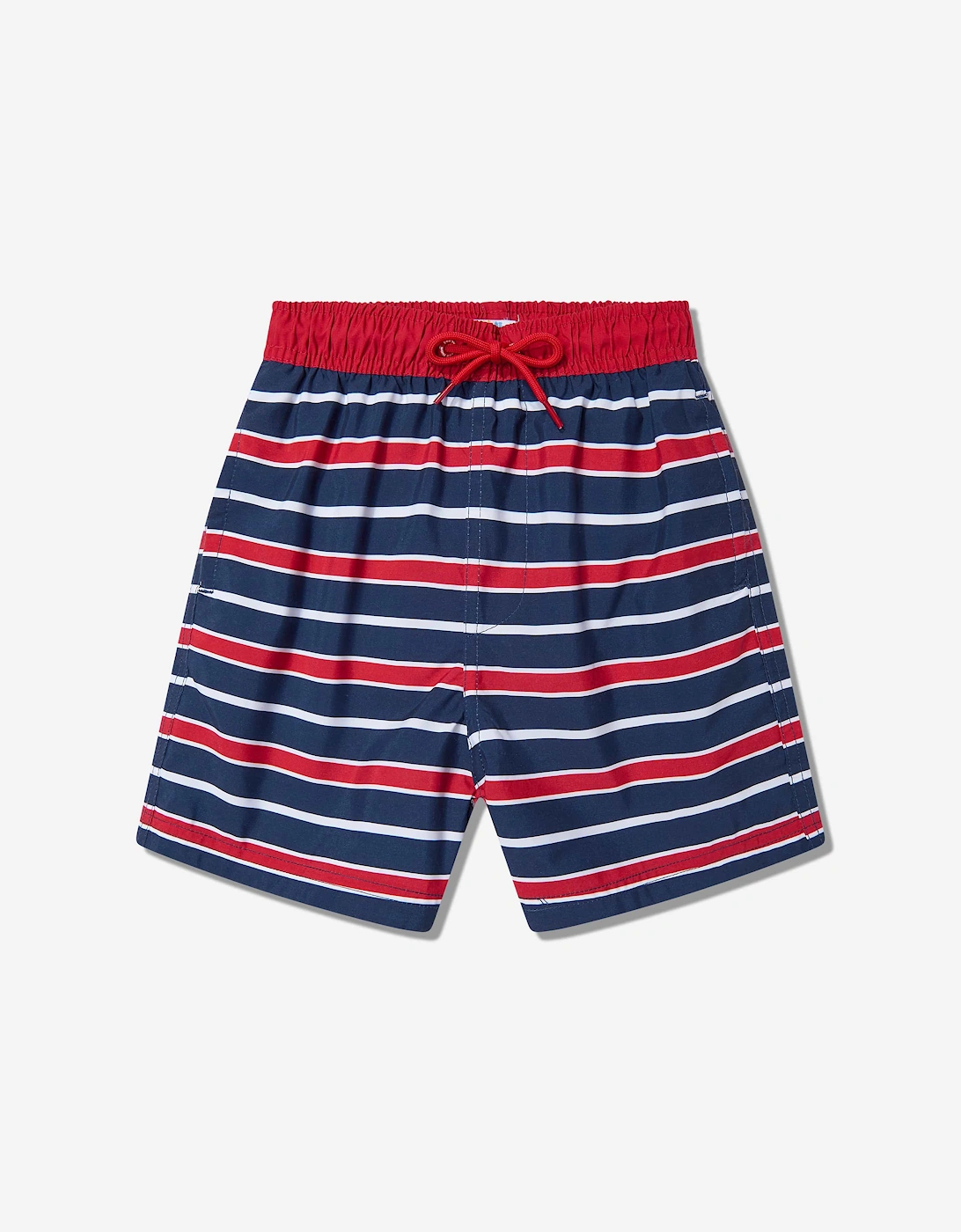 Boy's Soli Swim Boys Striped Beach Shorts in Red (UPF50+) - Size: 6 years