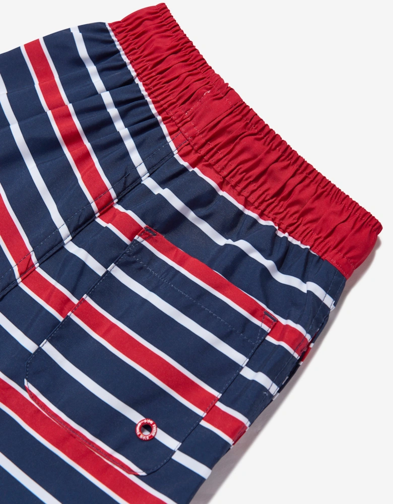 Boys Striped Beach Shorts in Red (UPF50+)