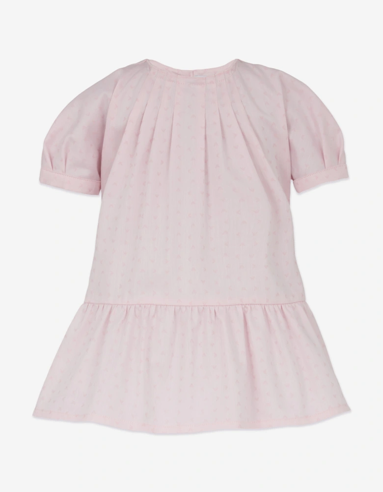 Baby Girls Cotton Logo Dress in Pink