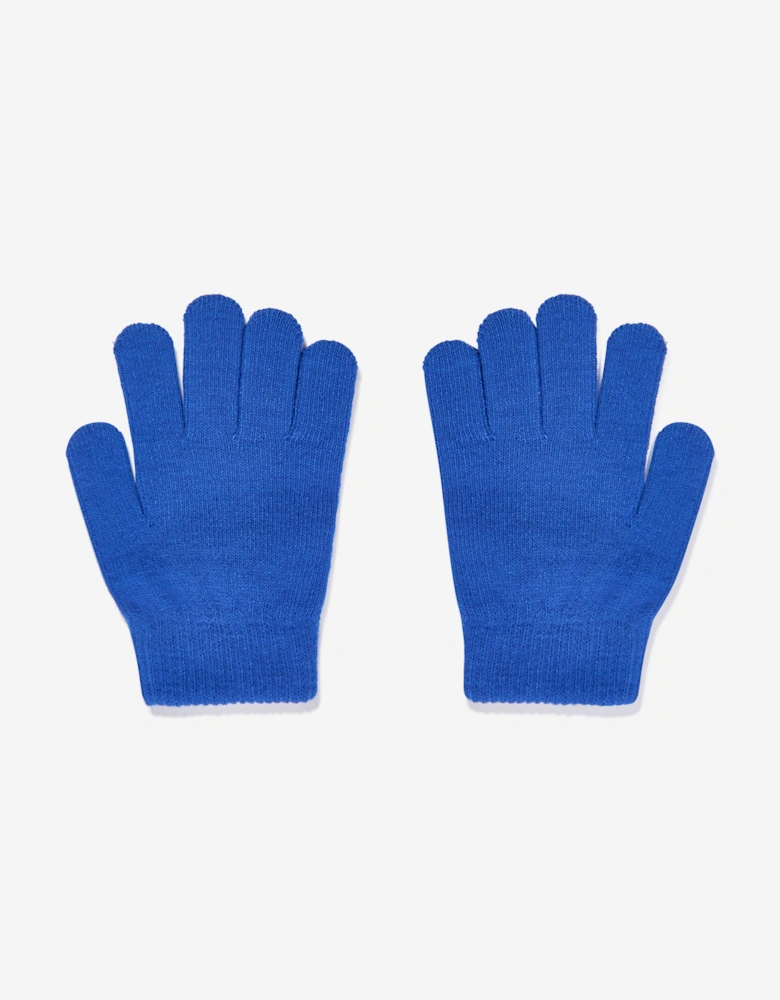 Boys Swoosh Pom Beanie and Glove Set in Blue