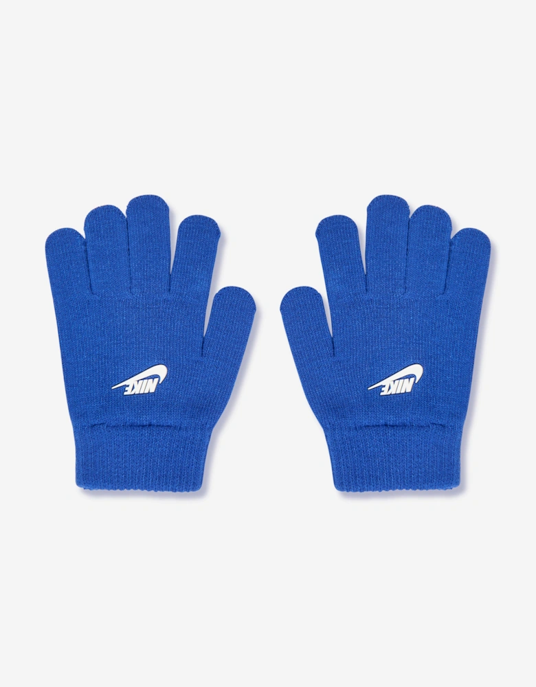 Boys Swoosh Pom Beanie and Glove Set in Blue
