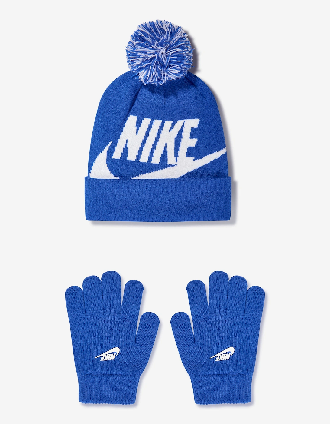 Boys Swoosh Pom Beanie and Glove Set in Blue, 6 of 5
