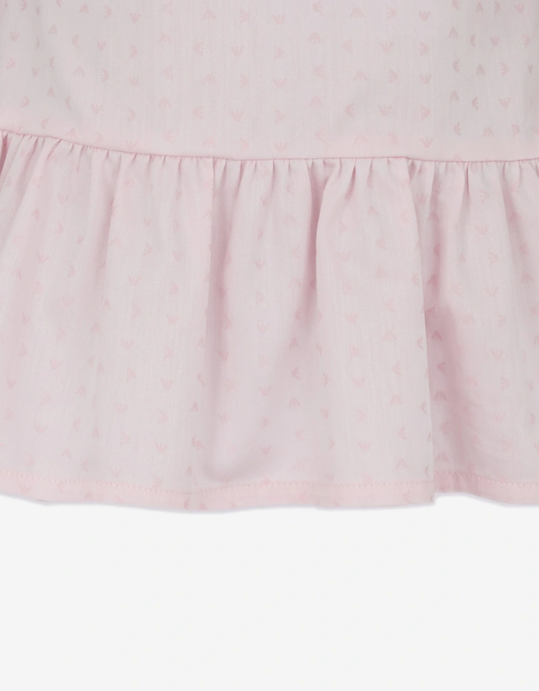 Baby Girls Cotton Logo Dress in Pink
