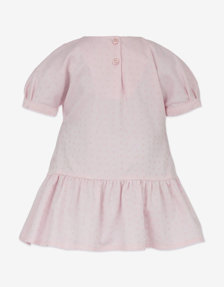 Baby Girls Cotton Logo Dress in Pink