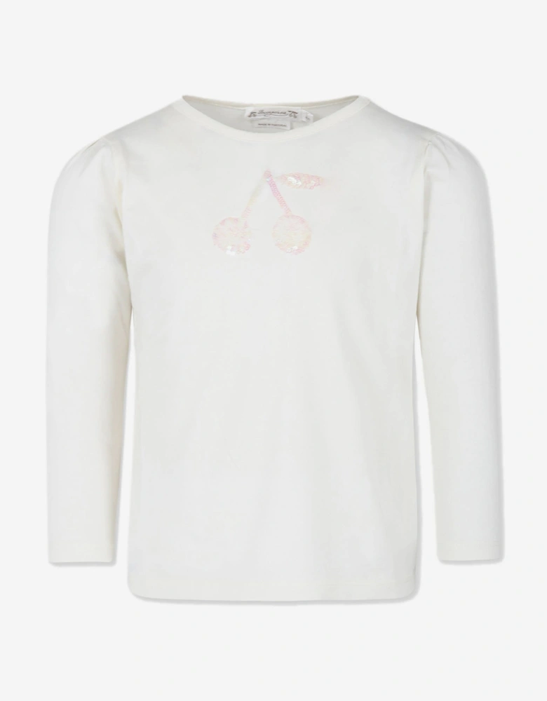 Girls Gracieuse Long Sleeve T-Shirt in White
