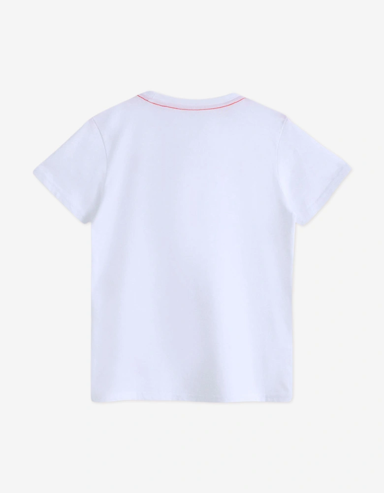 Boys Logo Print T-Shirt in White