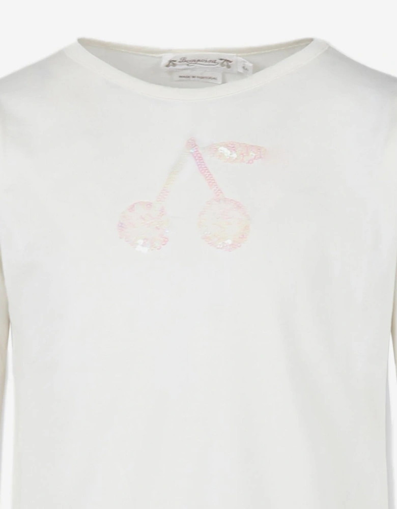 Girls Gracieuse Long Sleeve T-Shirt in White