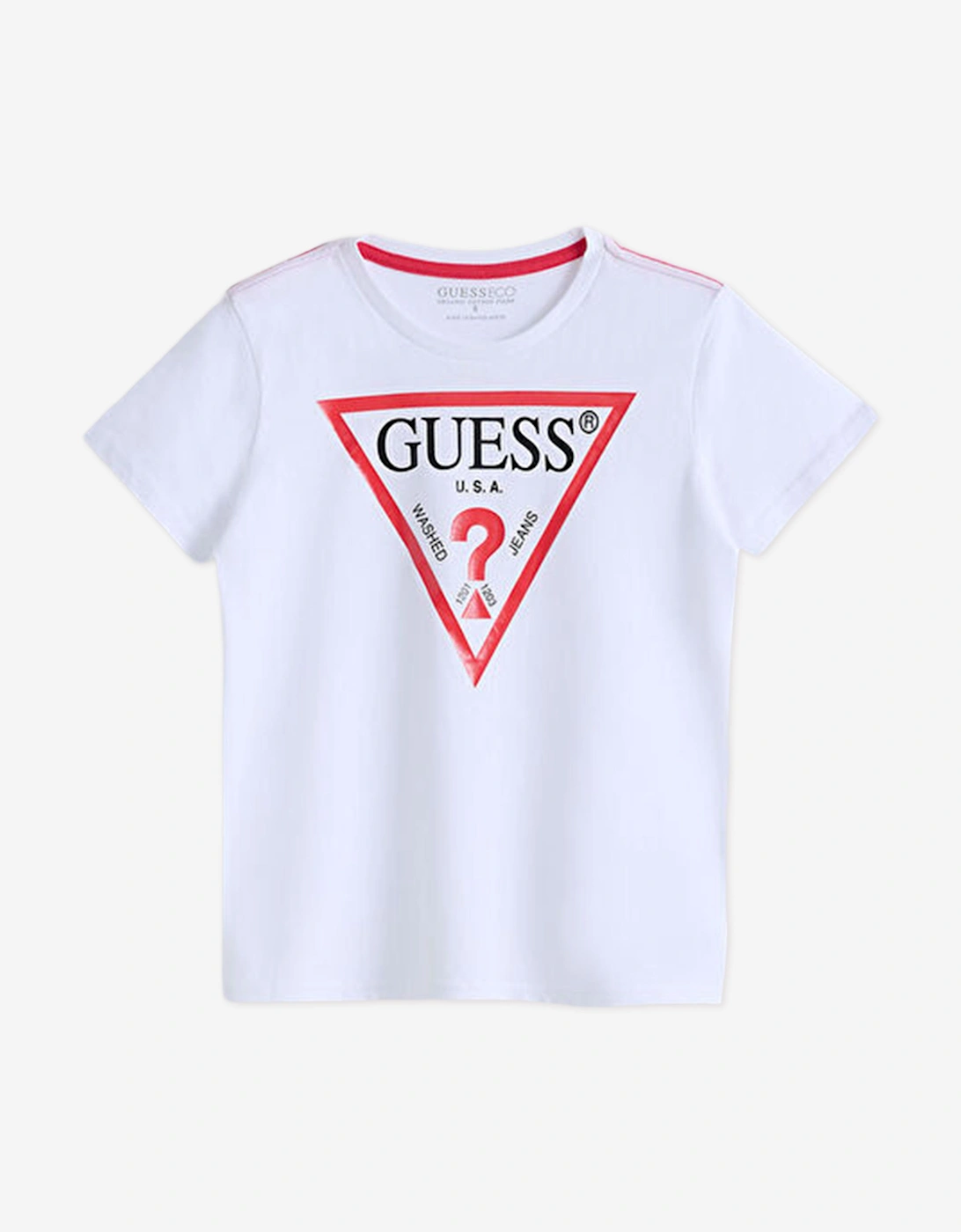 Boy's Guess Boys Logo Print T-Shirt in White - Size: 12 years