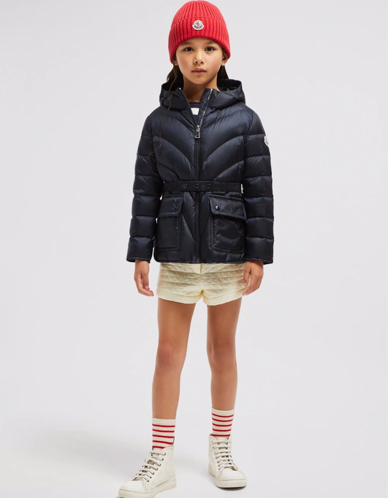 Girls Down Padded Argenno Short Parka in Navy