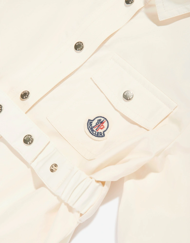 Enfant Girls Cotton Playsuit in Ivory