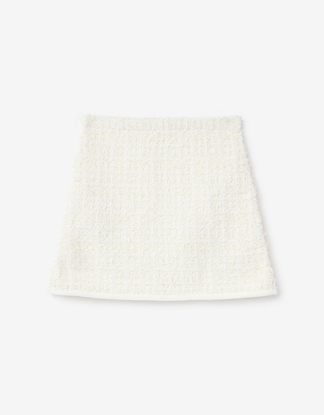 Girls Textured Bow Detail Knit Skirt in Ivory