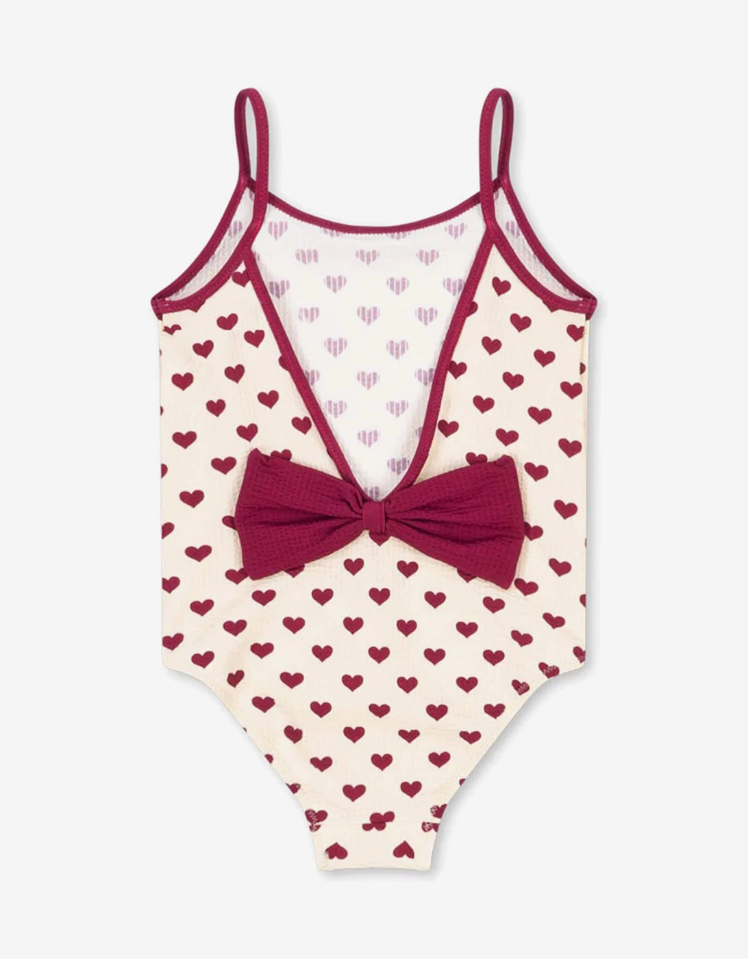 Girls Bowie Heart Swimsuit in Ivory