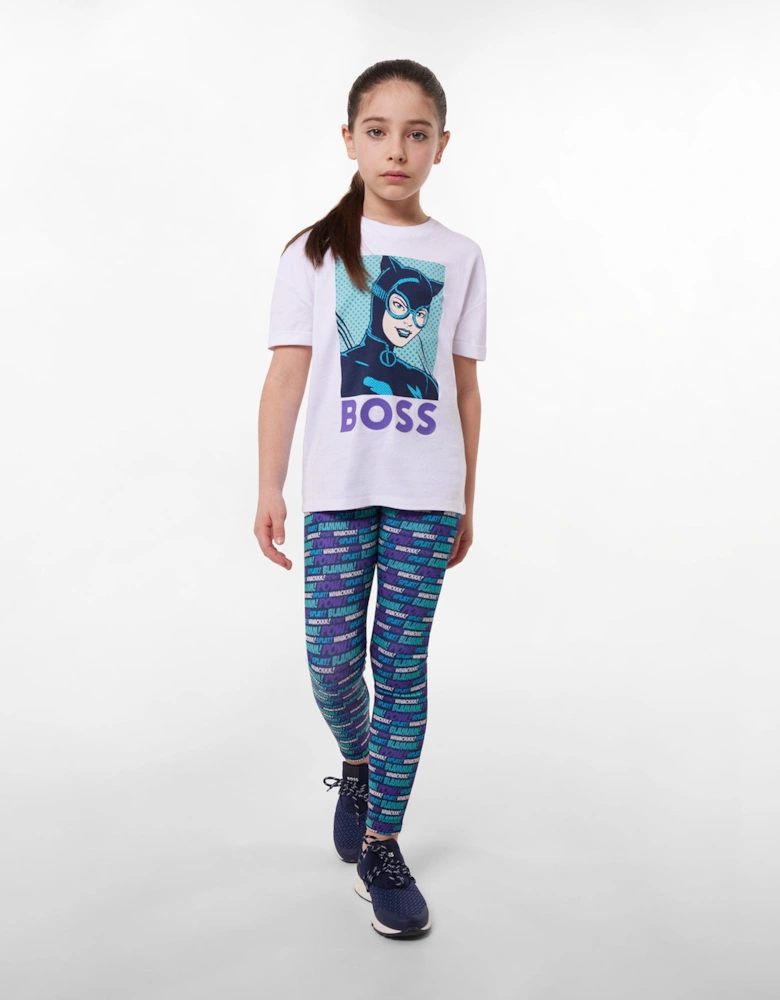 BOSS Girls Comic Pop Art Leggings in Navy
