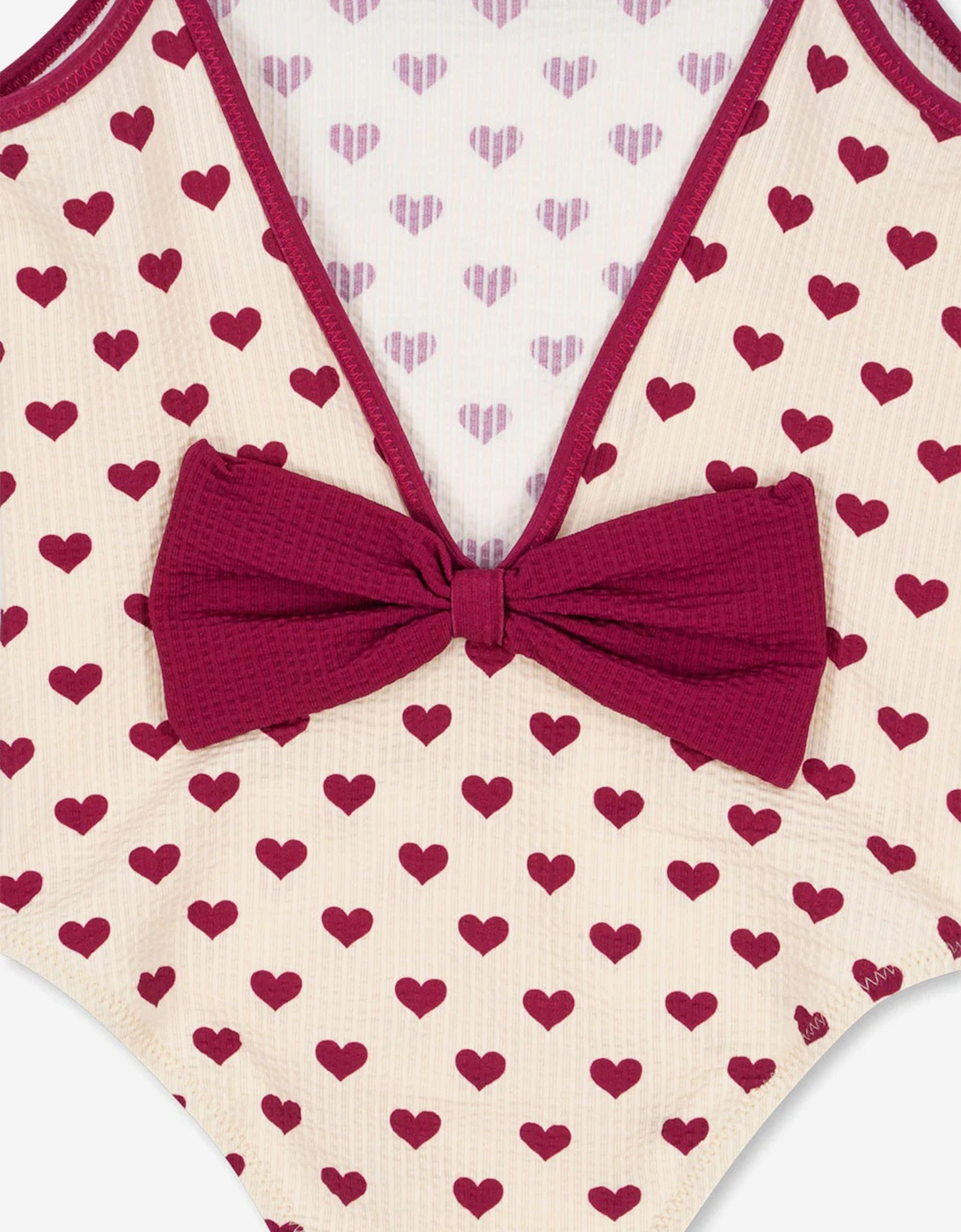 Girls Bowie Heart Swimsuit in Ivory