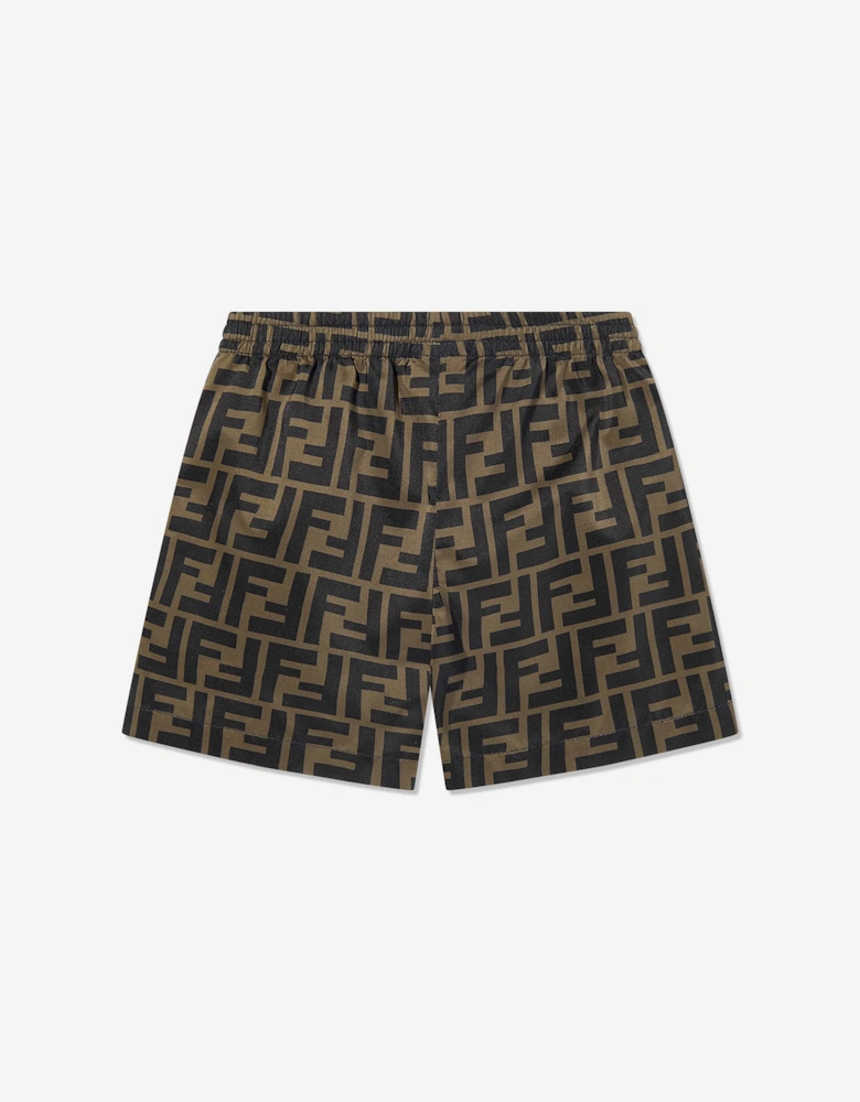Baby Boys FF Swim Shorts in Brown