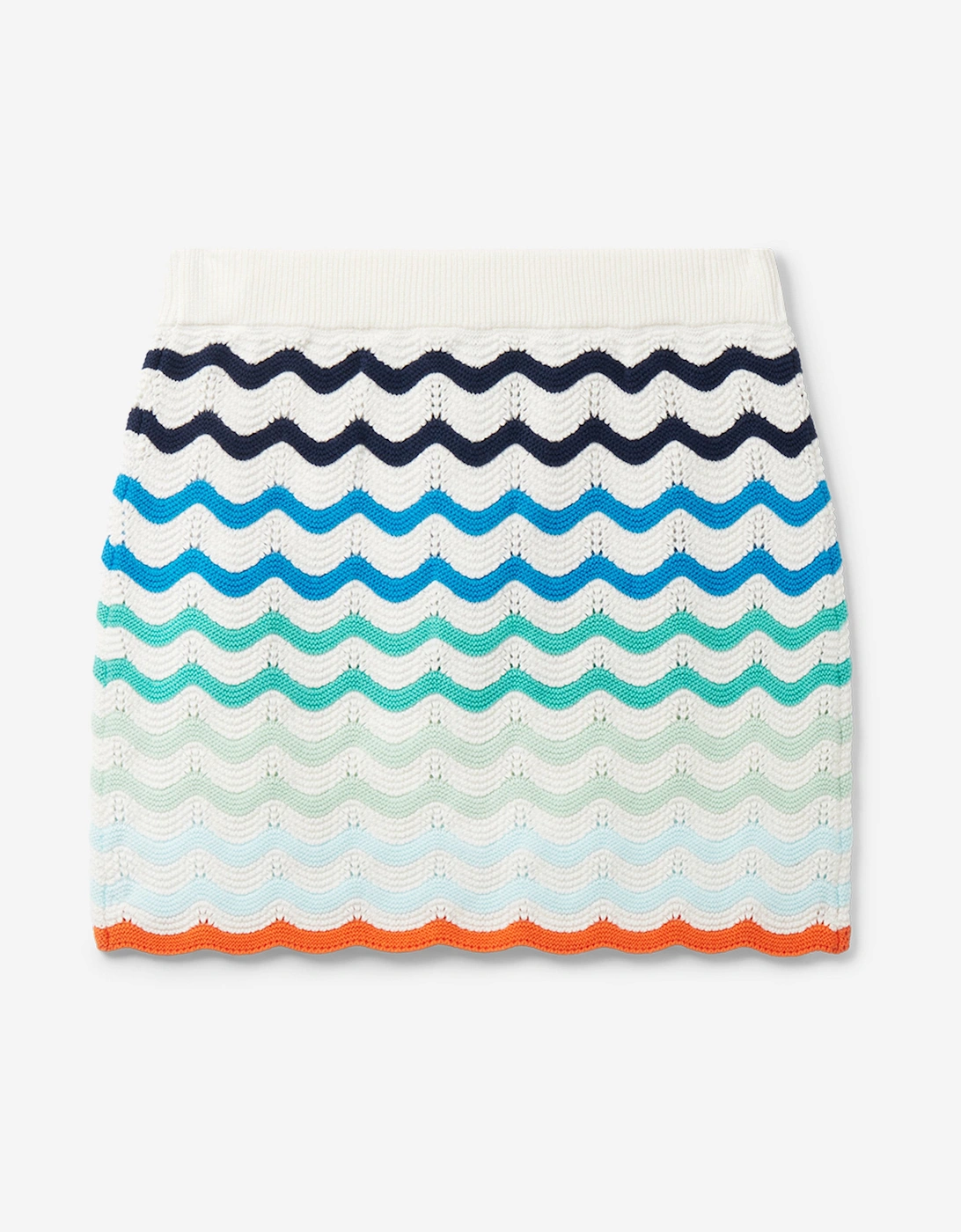 Girls Wavy Crochet Skirt in Blue