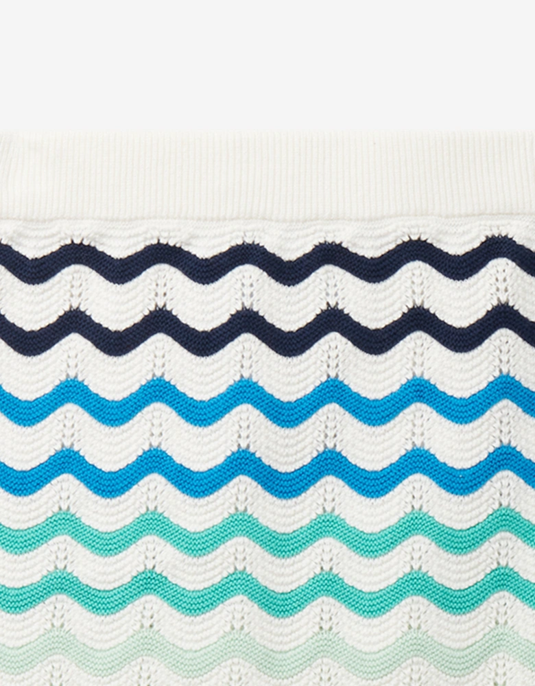 Girls Wavy Crochet Skirt in Blue