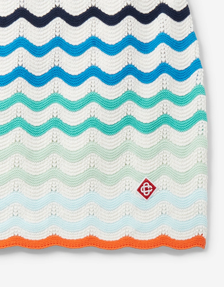 Girls Wavy Crochet Skirt in Blue