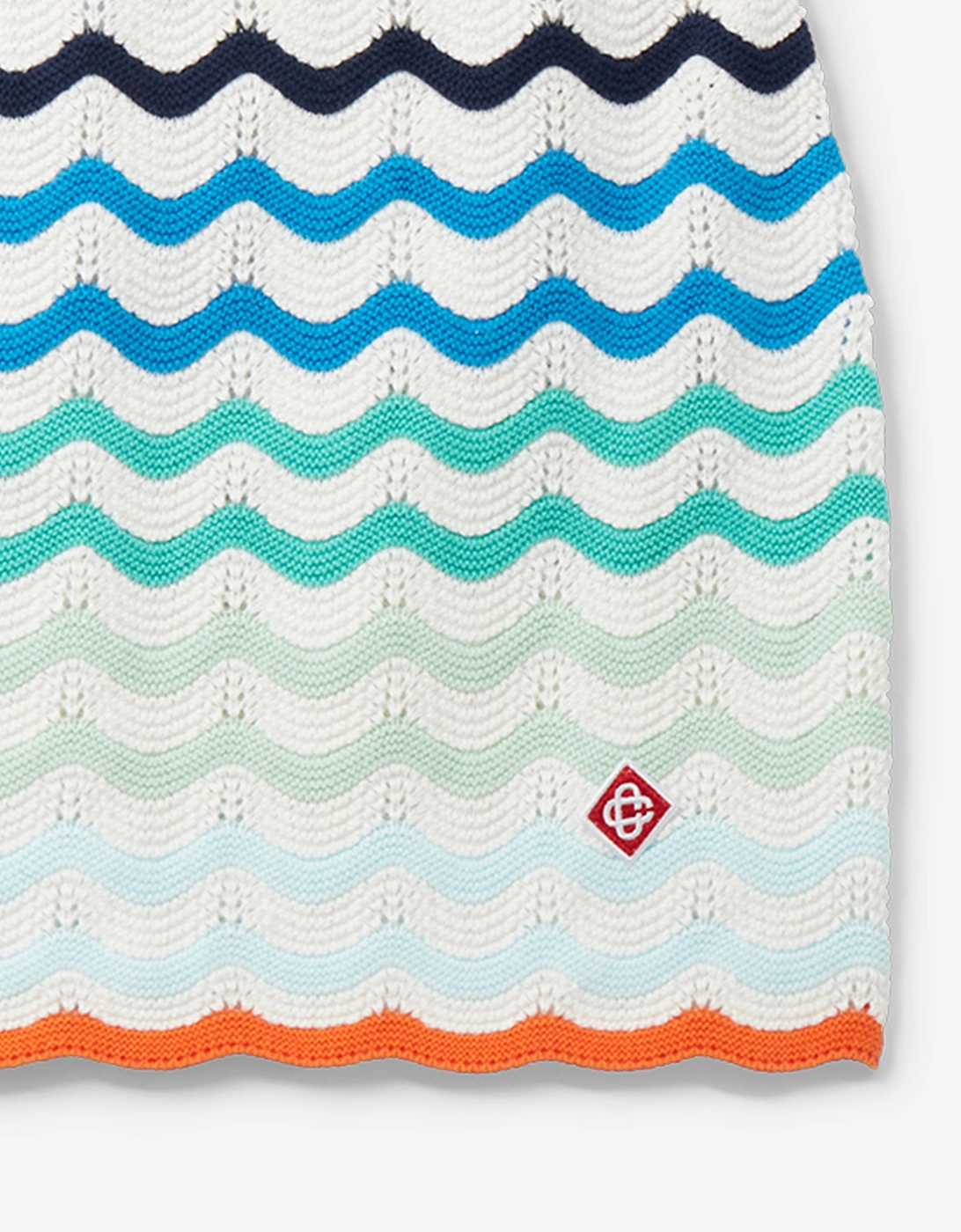 Girls Wavy Crochet Skirt in Blue