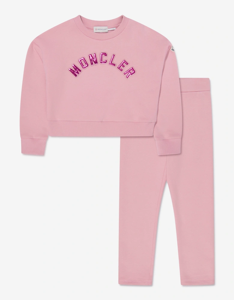 Enfant Girls Sweatshirt And Leggings Set in Pink