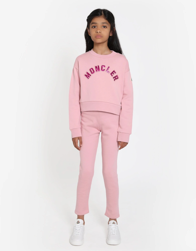 Enfant Girls Sweatshirt And Leggings Set in Pink