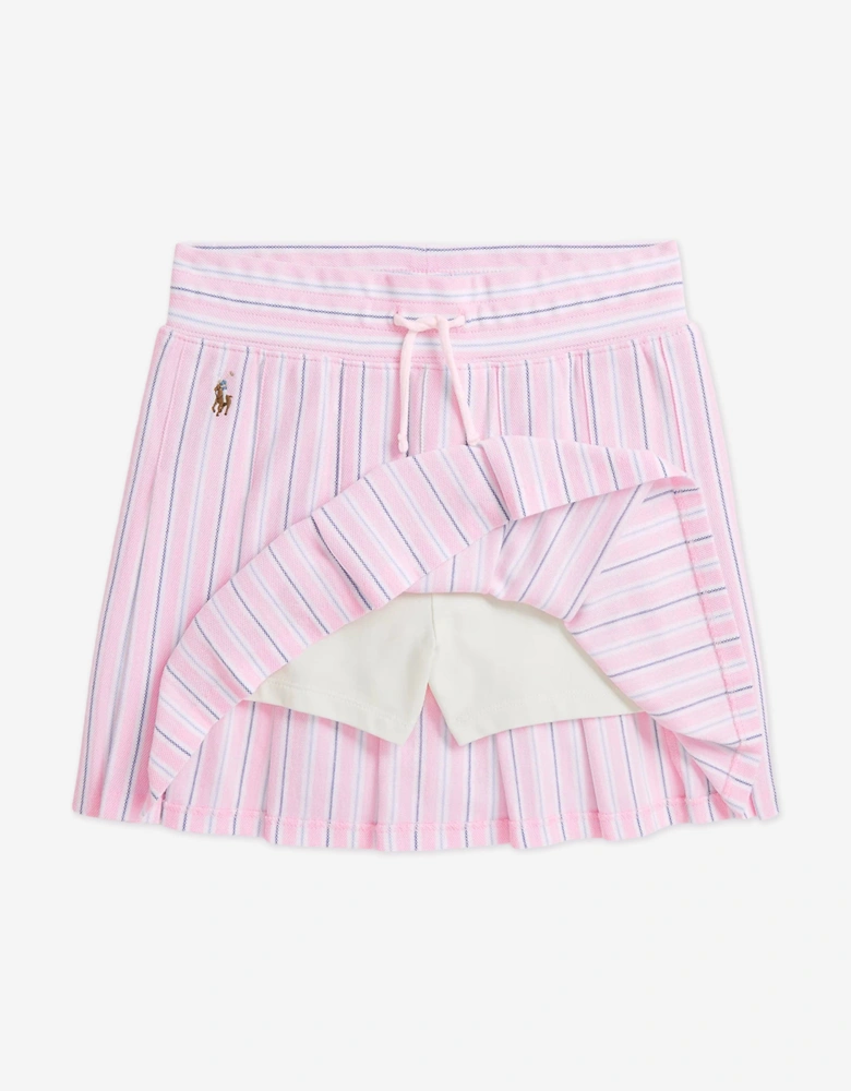 Girls Striped Skort in Pink