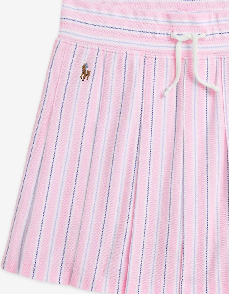 Girls Striped Skort in Pink