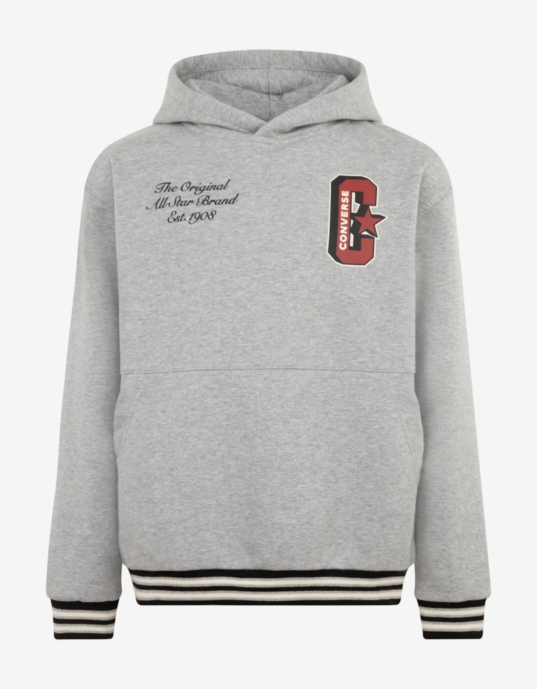Boys Retro Varsity Hoodie in Grey
