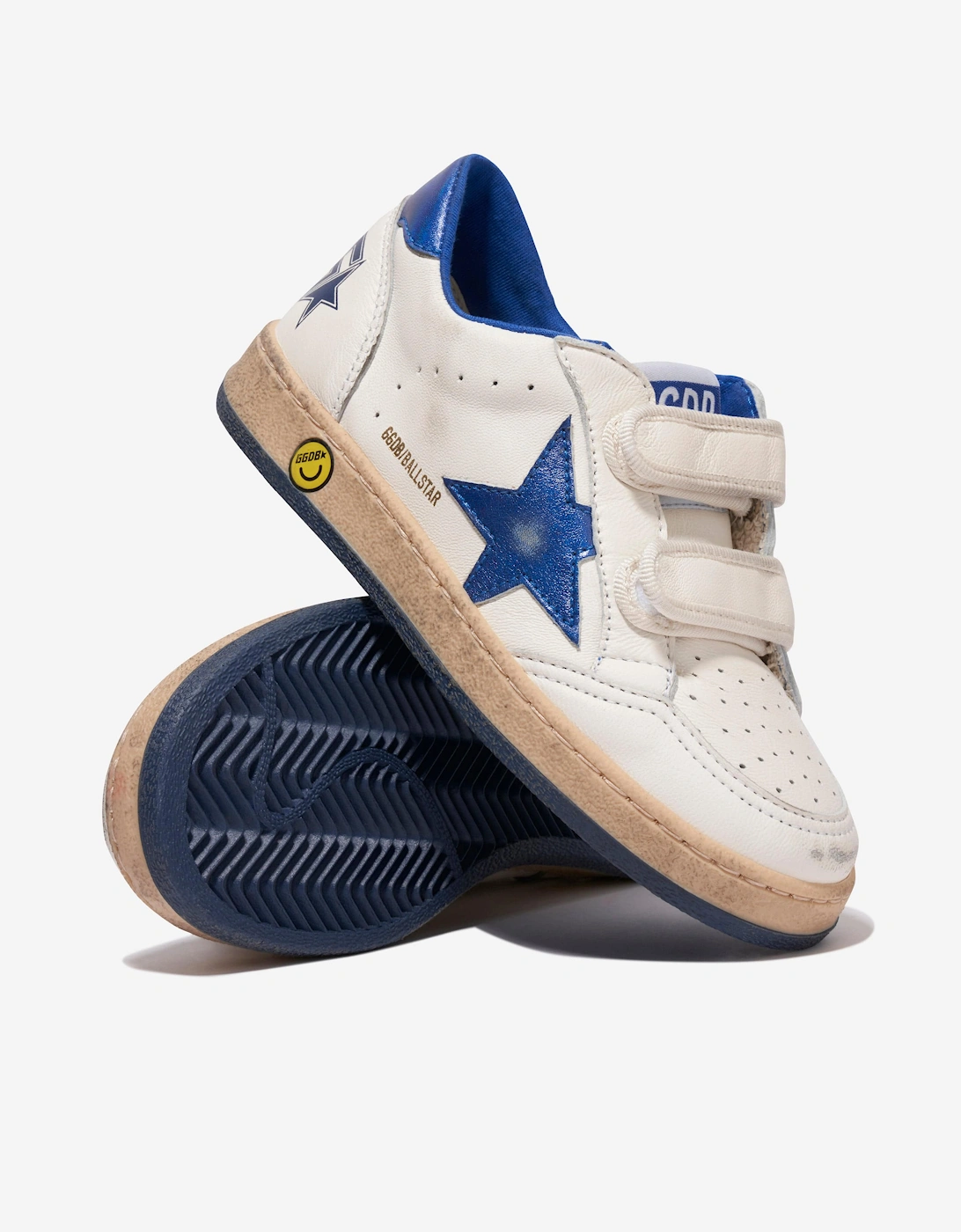 Kids Ballstar Leather Laminated Star Trainers n White