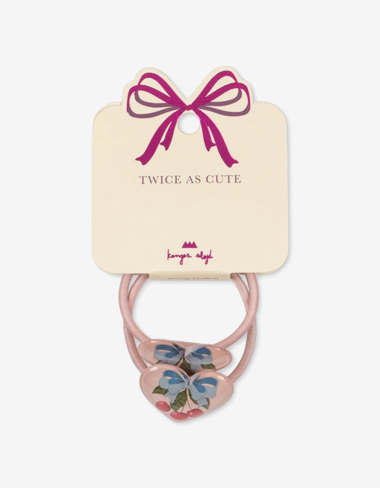 Girls 2 Pack Vilma Hair Elastics in Pink