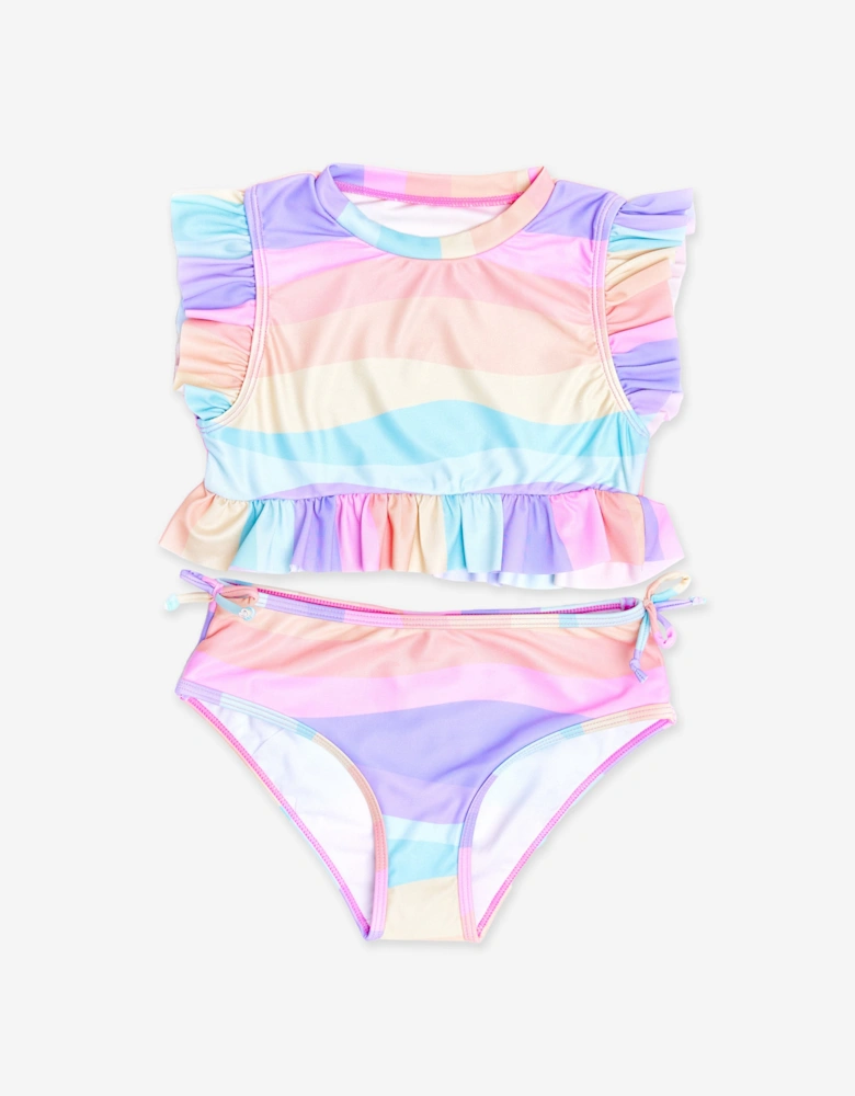 Girls Frill Tankini in Purple (UPF50+)