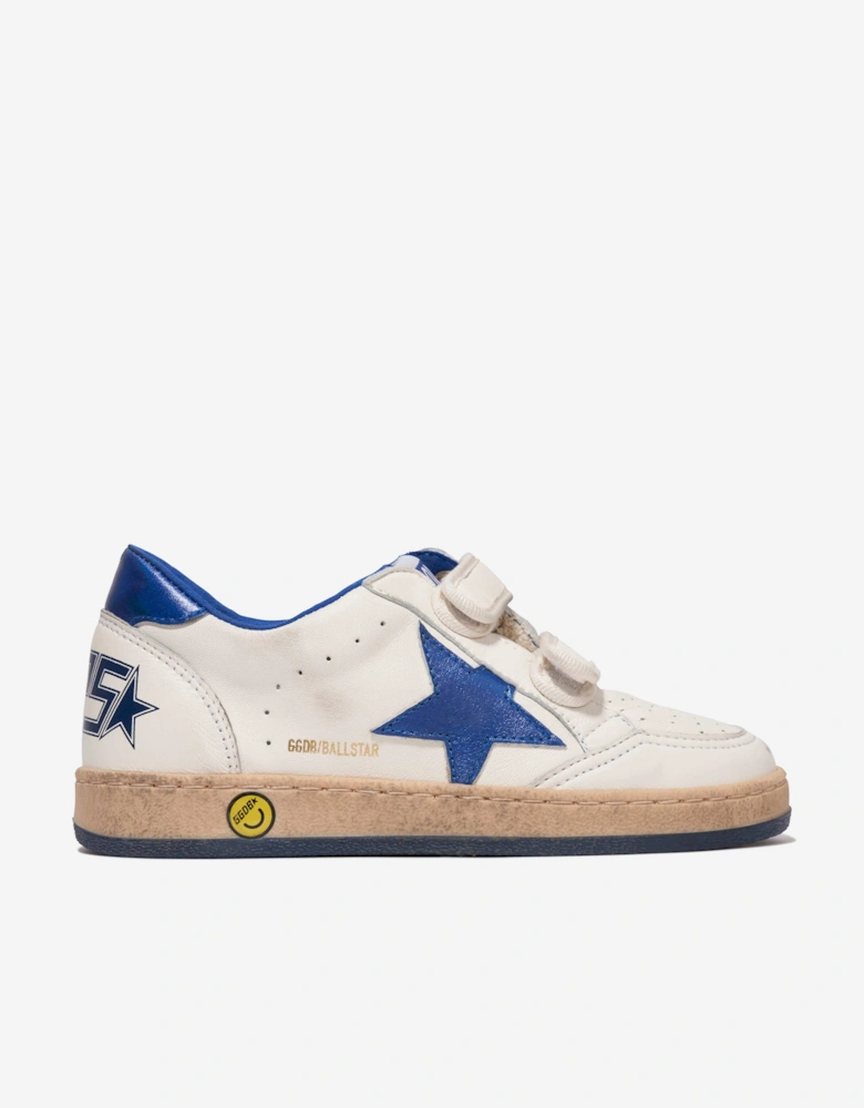 Kids Ballstar Leather Laminated Star Trainers n White