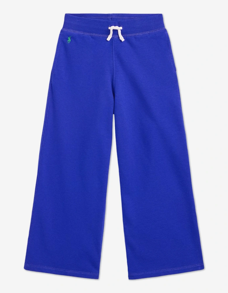 Girls Wide Leg Joggers in Blue