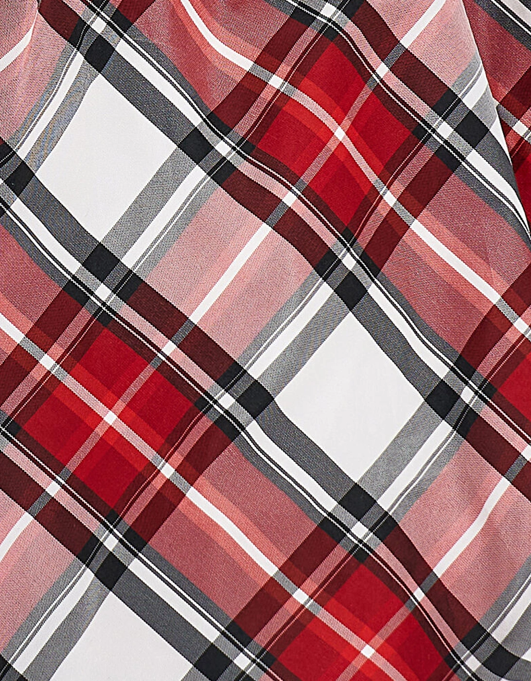 Girls Tartan Taffeta Balloon Skirt in Red