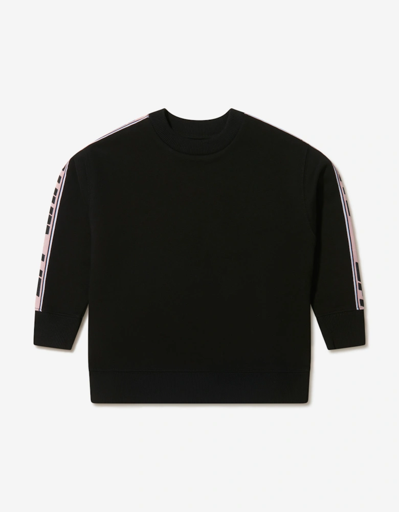 Girls Cotton Crew Neck Logo Band Sweatshirt