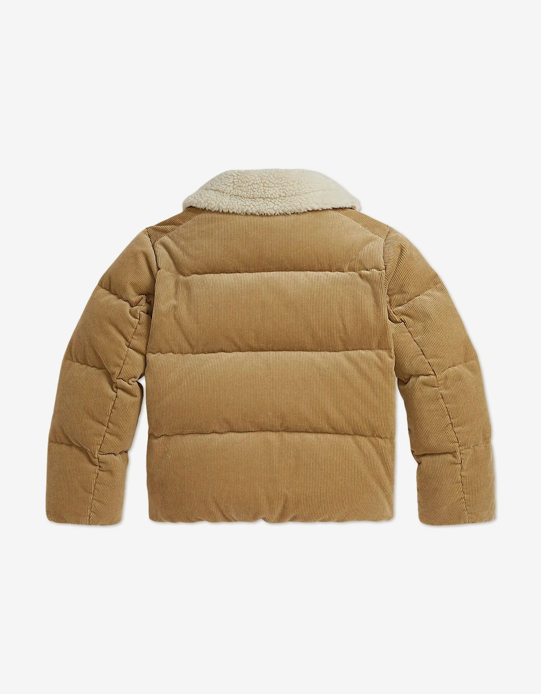 Girls Corduroy Puffer Jacket in Beige