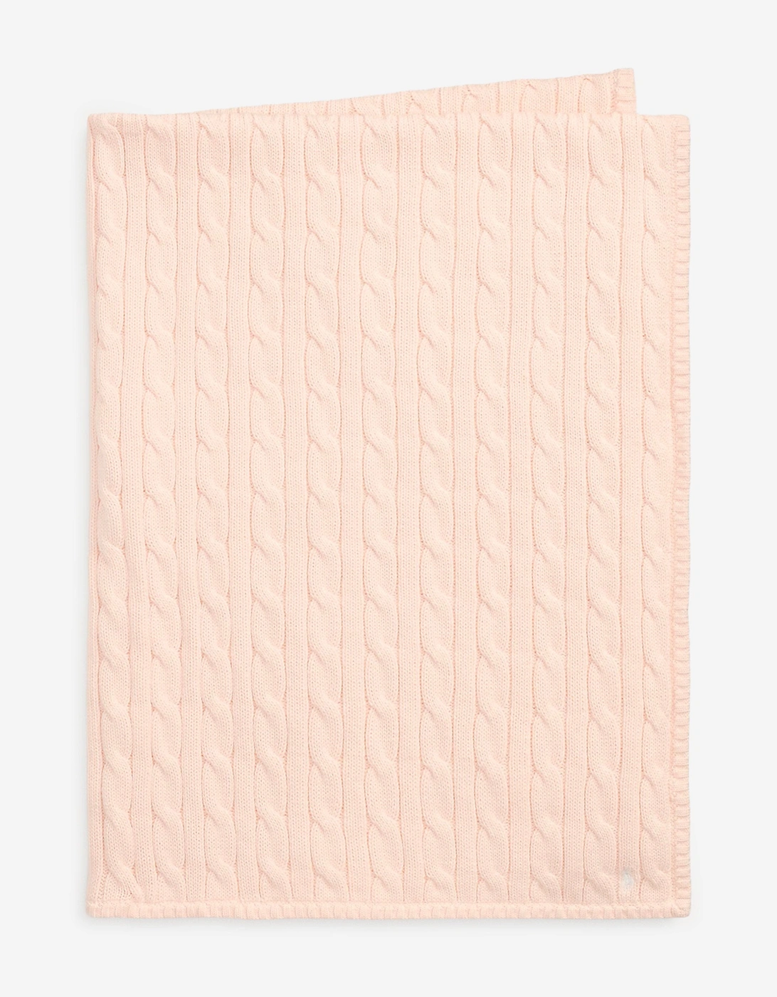 Baby Girls Cotton Cable Knit Blanket in Pink (101cm)