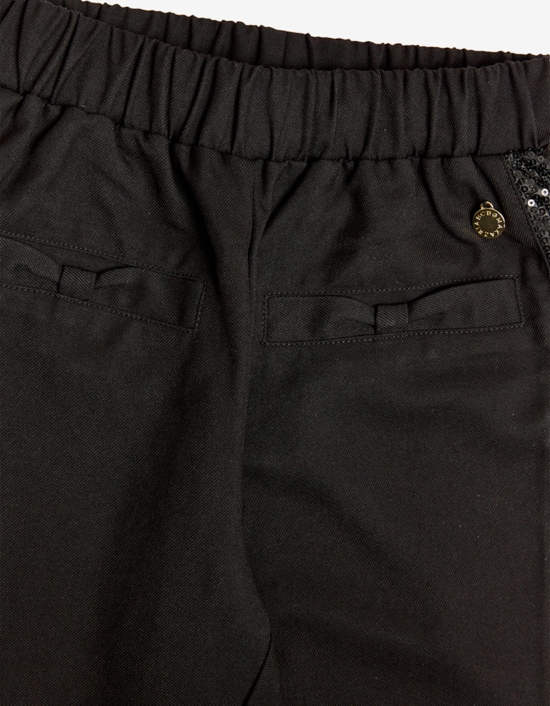 BCBGMAXAZRIA Girls Crystal Tape Slim Trousers in Black