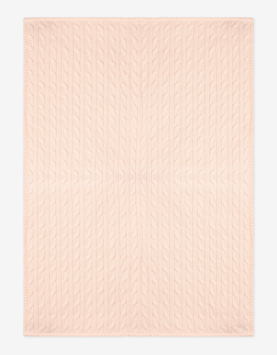 Baby Girls Cotton Cable Knit Blanket in Pink (101cm), 4 of 3