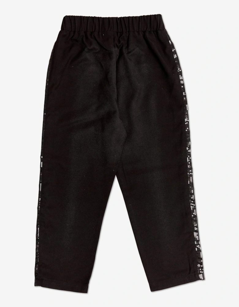 BCBGMAXAZRIA Girls Crystal Tape Slim Trousers in Black