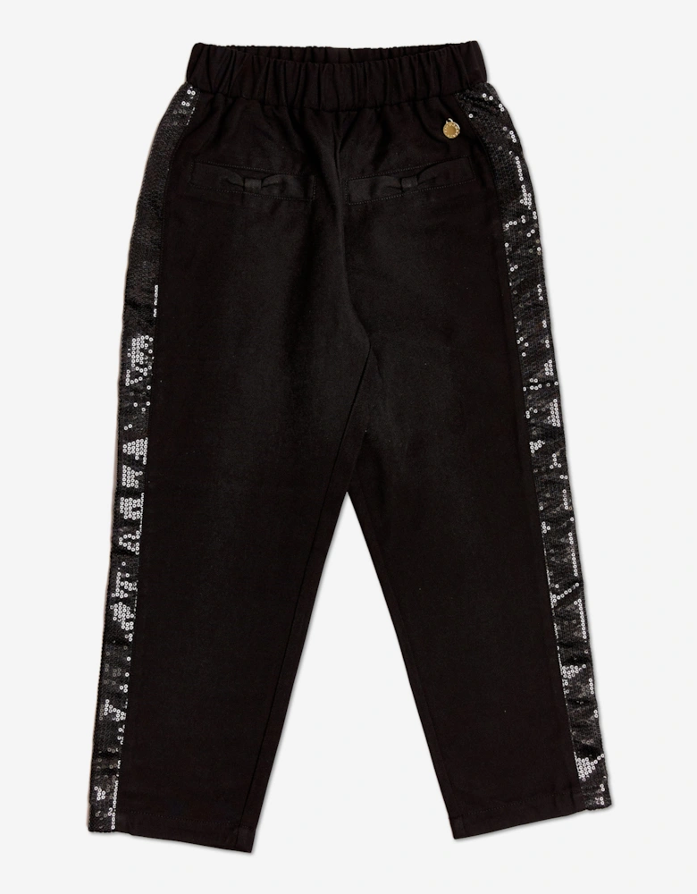 BCBGMAXAZRIA Girls Crystal Tape Slim Trousers in Black