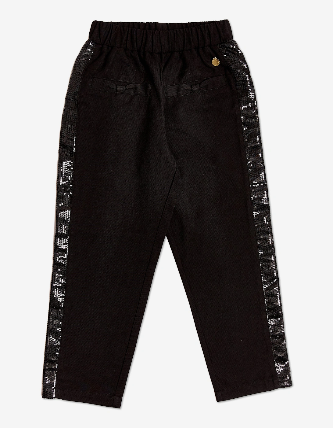 BCBGMAXAZRIA Girls Crystal Tape Slim Trousers in Black - Size: 5 years