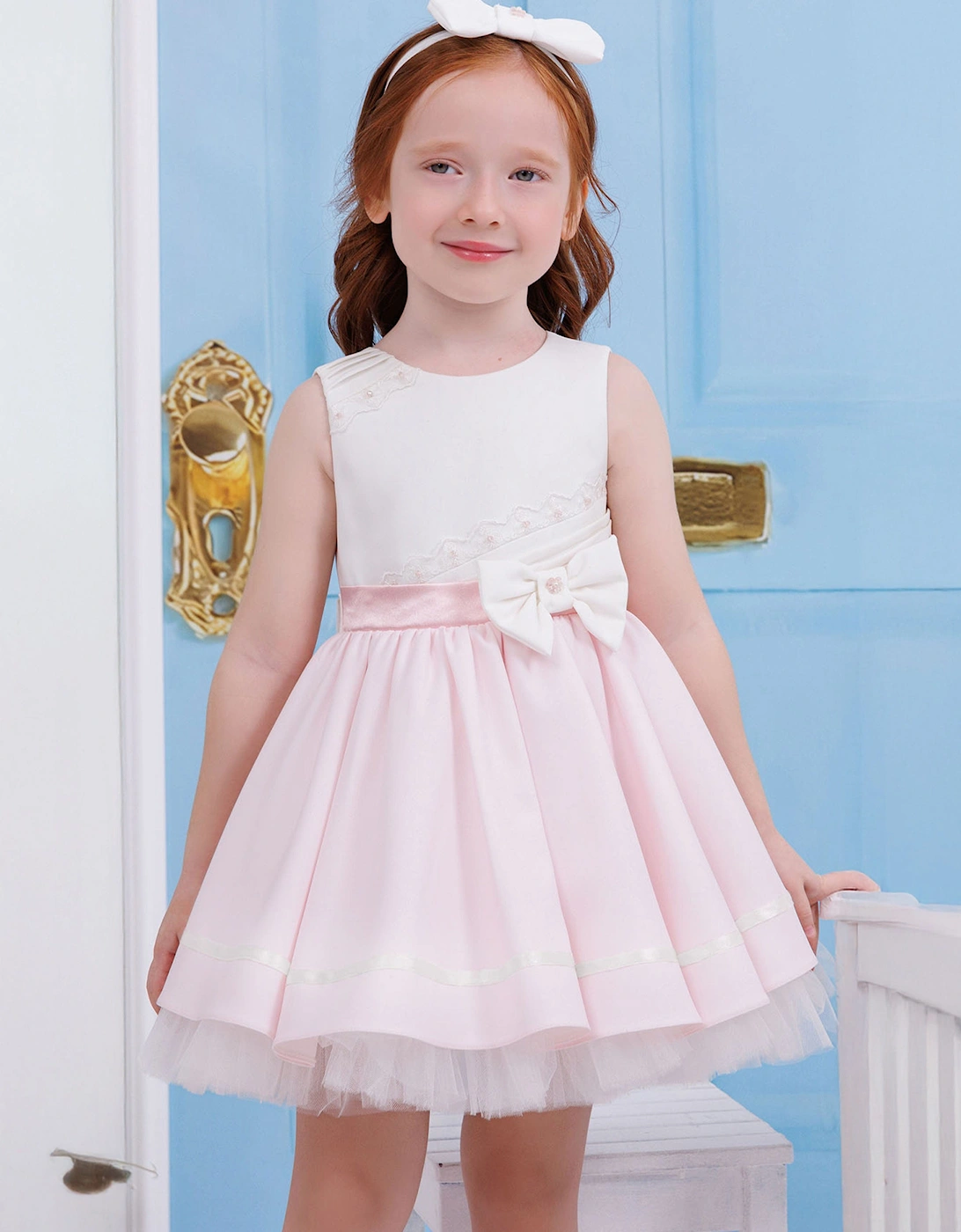 Baby Girls Dress with Headband in Pink
