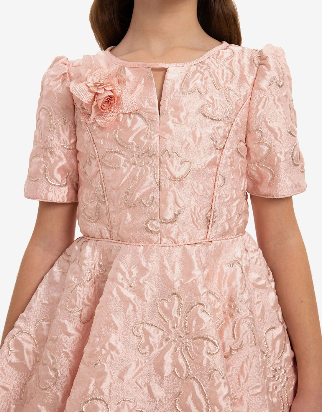 Girls Elegant Dress with Matching Bag in Pink