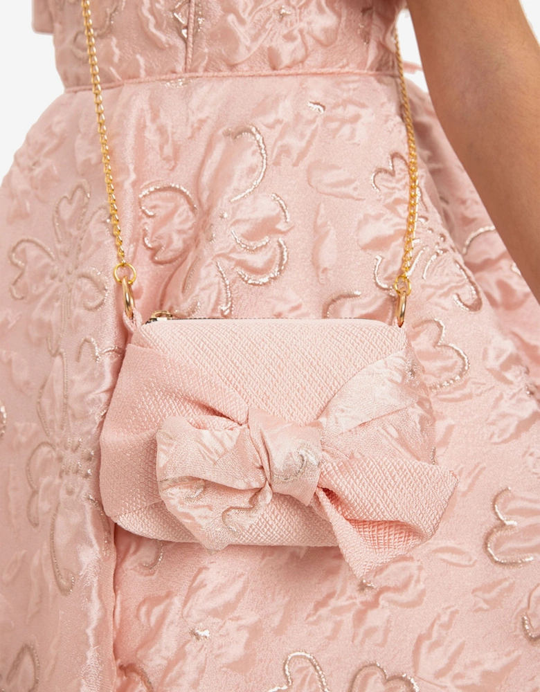 Girls Elegant Dress with Matching Bag in Pink