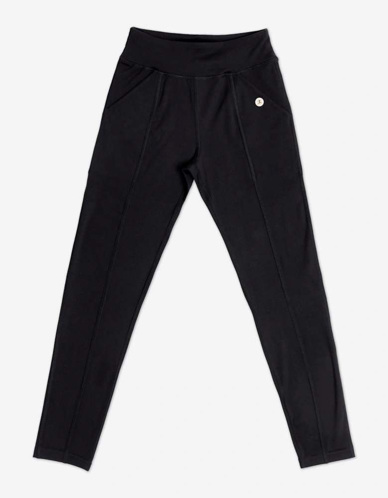 Girls High Waist Leggings with Pockets in Black