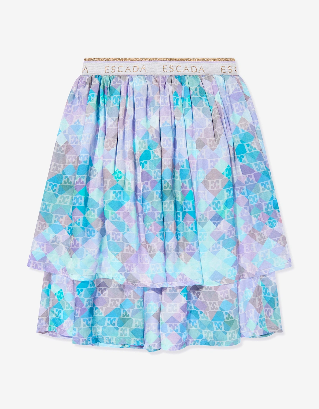 Girls Layered Skirt in Blue