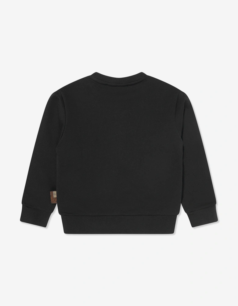Boys Horses Sweatshirt in Black